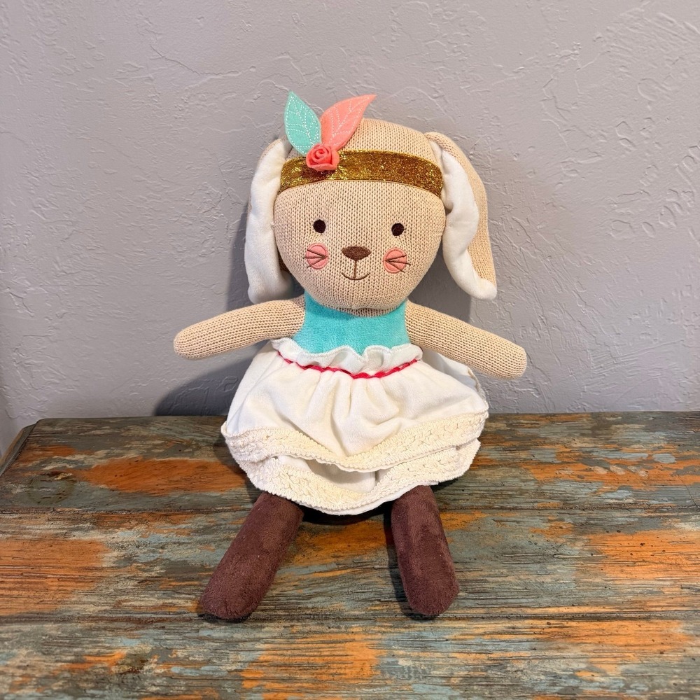2015 Levtex Baby 18" Boho Bunny RUBY‎ Plush
